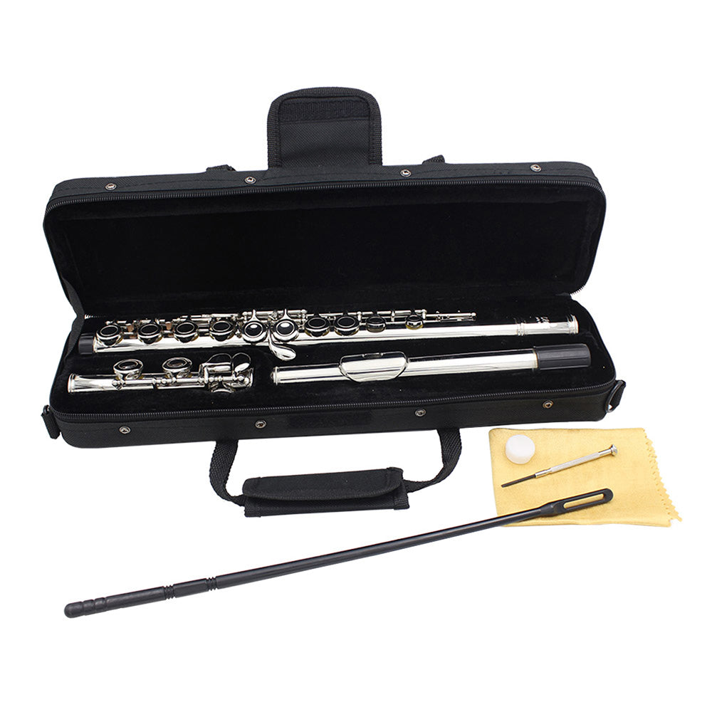 Western Concert Silver Plated 16 Holes C Key Flute