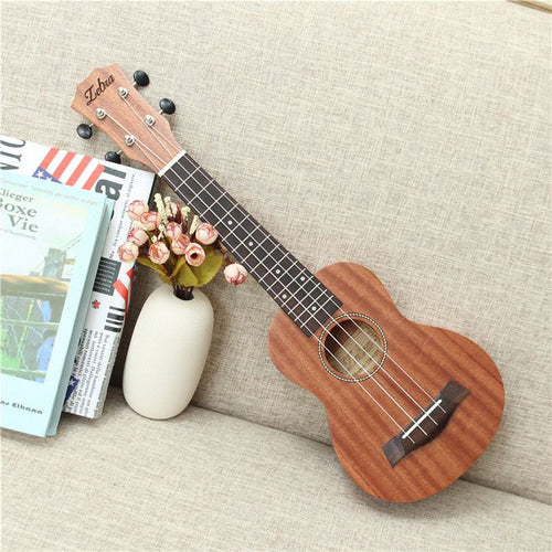 21'' 15 Frets Mahogany Soprano Ukulele Uke 4 Strings Electric Bass Guitar