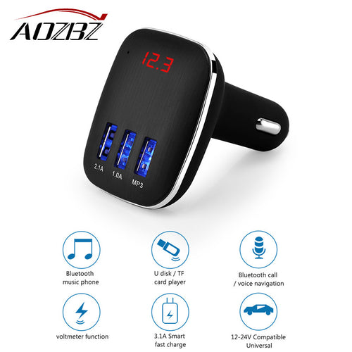 Bluetooth 4.0 Car Kit Music Player FM Transmitter Modulator