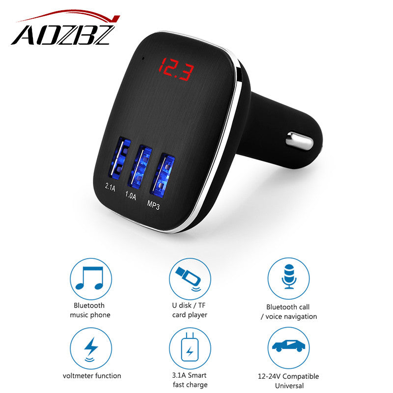 Bluetooth 4.0 Car Kit Music Player FM Transmitter Modulator