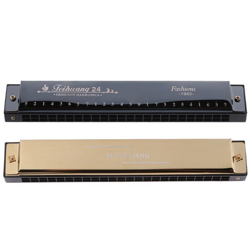 24 Hole Tremolo Harmonica C Key Octave-tuned Mouth Organ music instrument