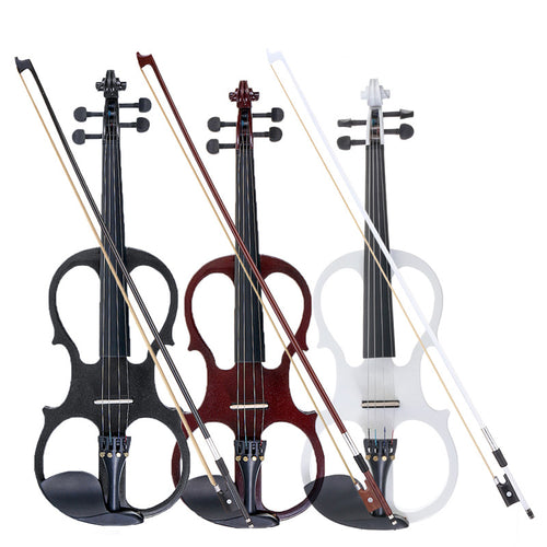 4/4 Electric Acoustic Violin Basswood Fiddle with Violin Case Cover