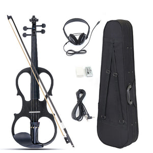 4/4 Electric Acoustic Violin Basswood Fiddle with Violin Case Cover