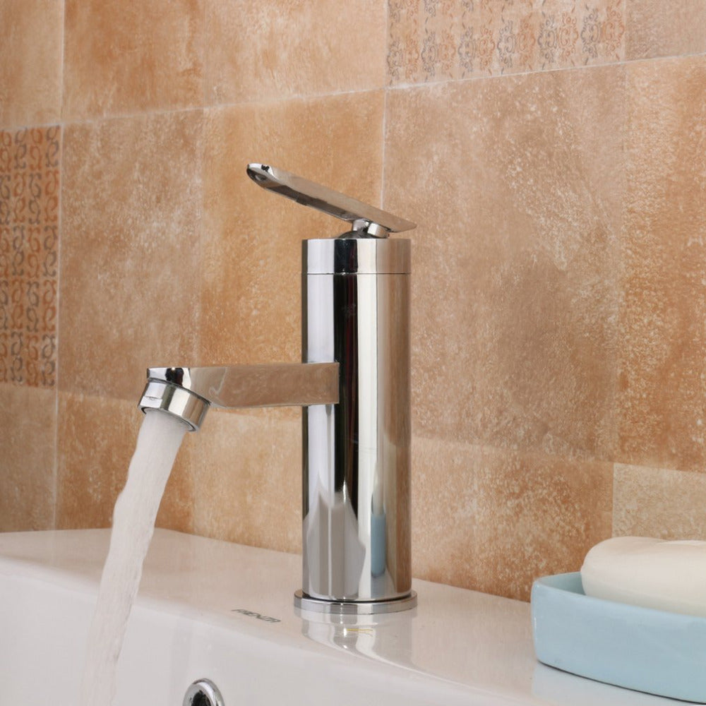 Bathroom Basin Faucet Cold Hot Water Mix Deck Mounted Faucets