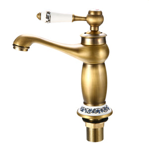 Bronze Hot & Cold Mixer Tap with Ceramic Handle Bathroom Kitchen Faucet