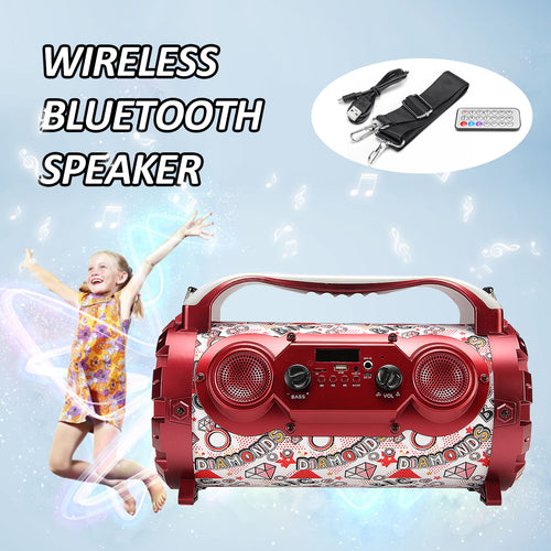 Wireless Red  Bluetooth Speakers 15W Portable Loudspeaker