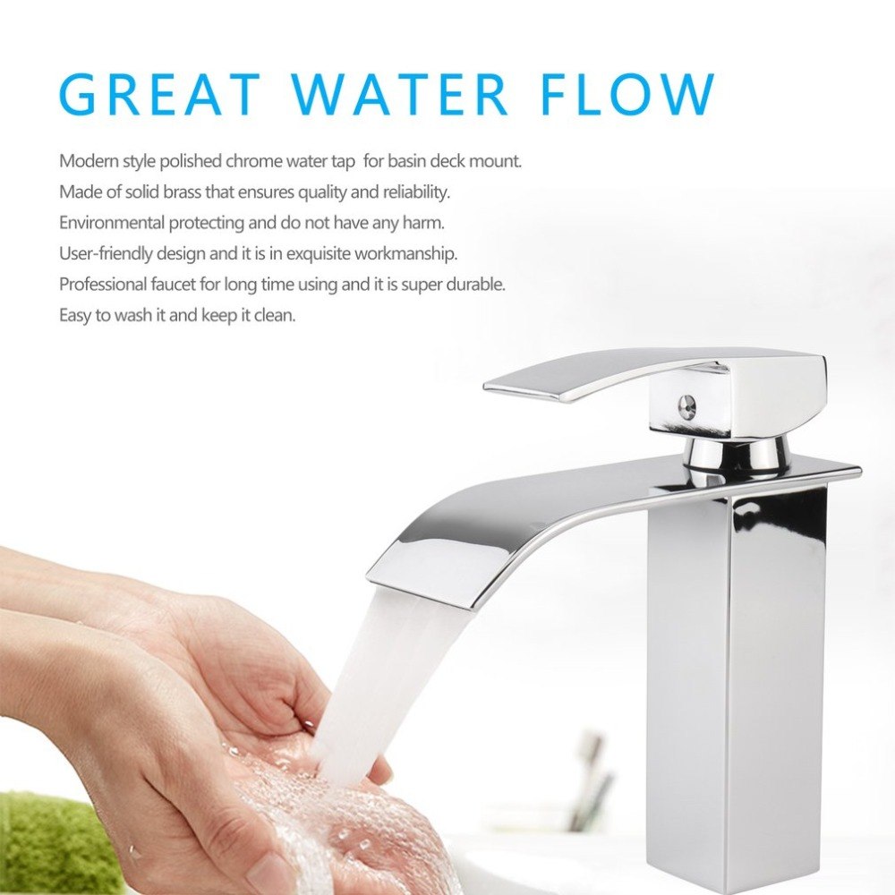 Mount Bathroom Toilet Hot And Cold Water Tap Chrome Vessel Sink Faucet